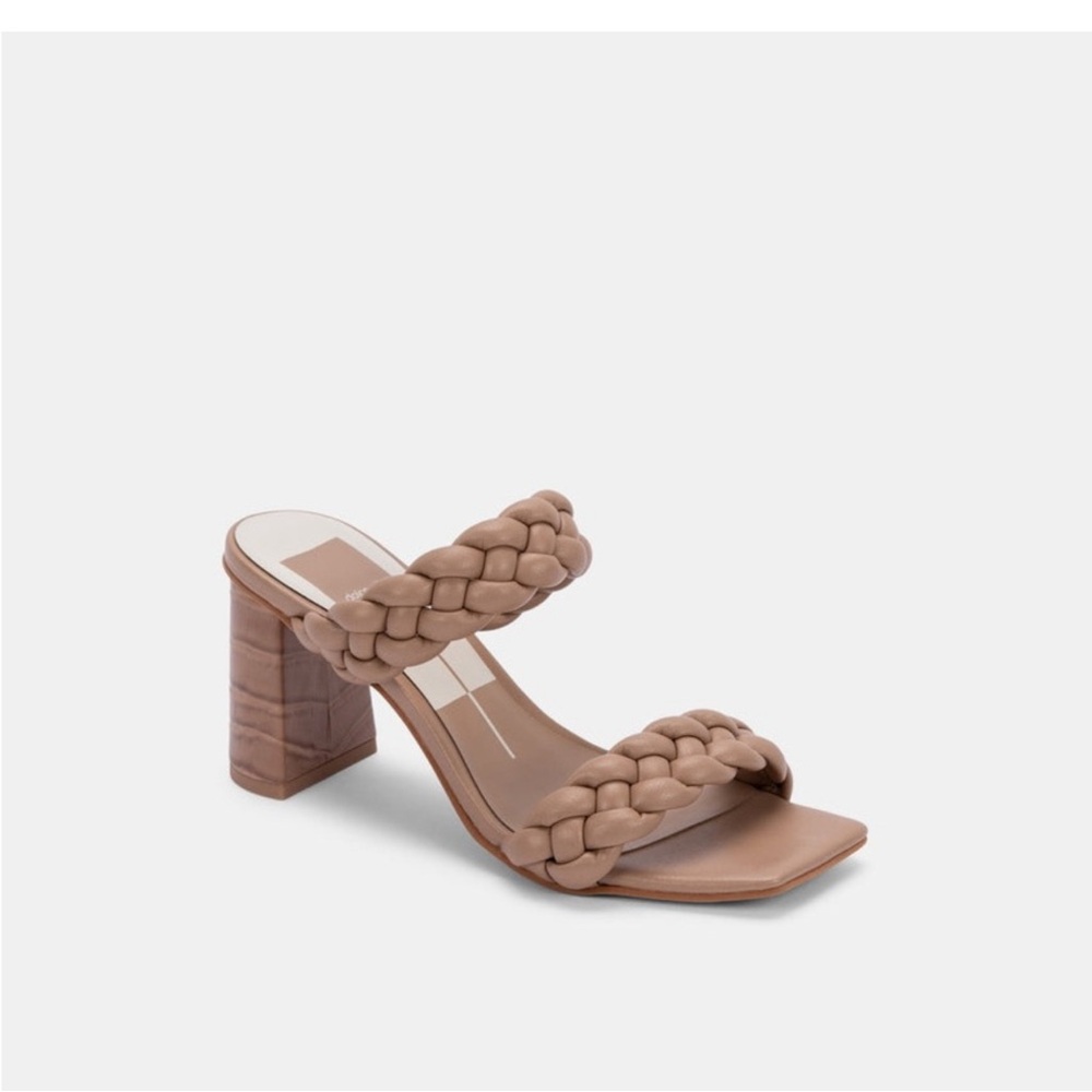 Dolce Vita Paily Cafe Stella Braided Tan Block Heel Sandals Size 7